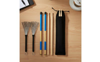7 Pieces Drum and Brush Set Versatile Sound Options Retractable Wire Drum Brushes Materials 5A Maple Wood Drumsticks for Jazz Artists