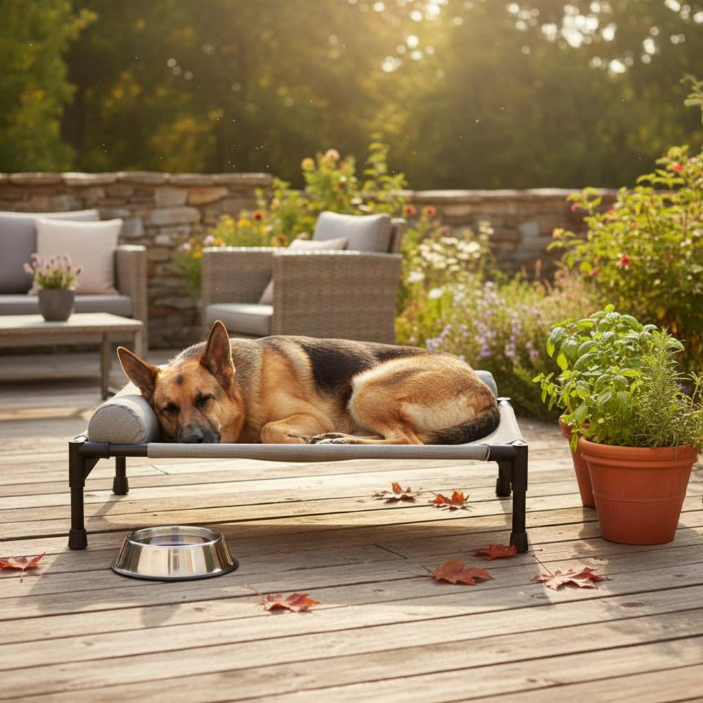 Elevated Pet Bed All-Season Use Raised Dog and Cat Bed Pet Cot Moisture-Resistant Easy to Clean for Dogs, Travel, Patio