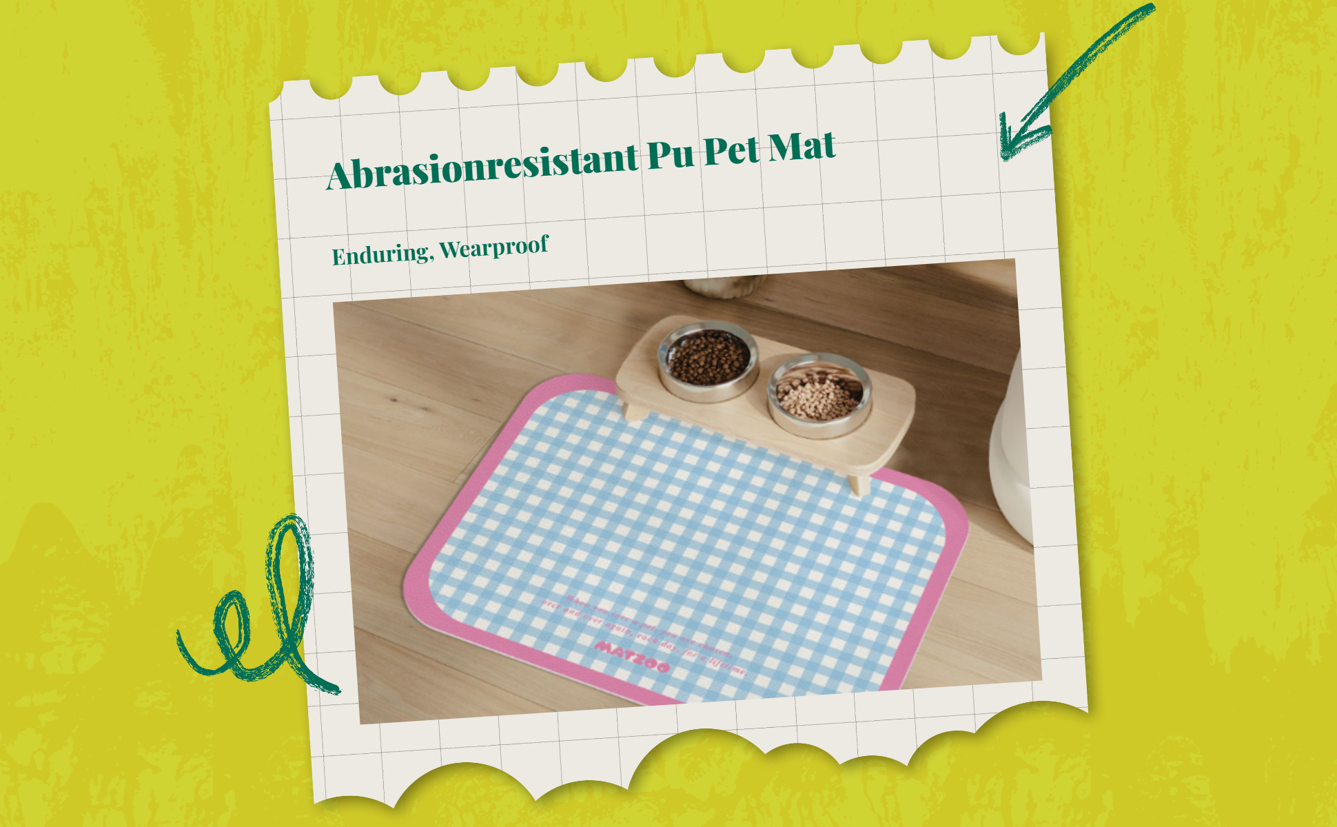 Pet Feeding Mat, Water-Resistant Cat and Dog Food Placemat, Non-Slip, Easy to Clean, Leak-Resistant, Suitable for Bowls