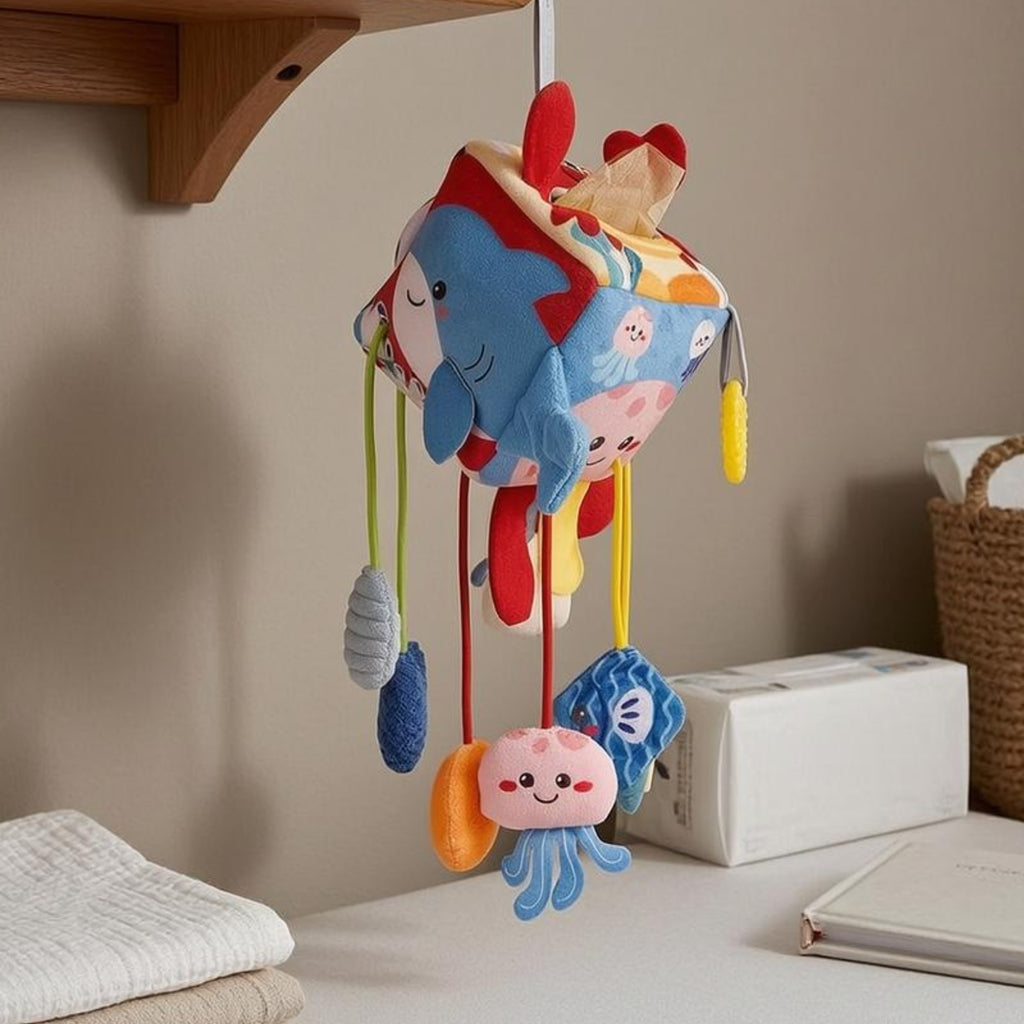 Hanging Baby Carriage Toy Padded Crib Hanging Toy Dangling Cords