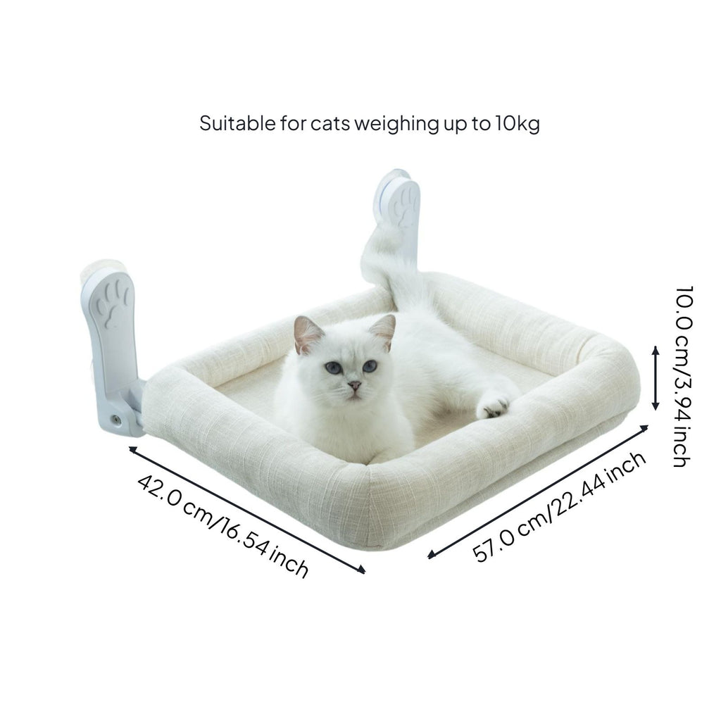 Cat shelf with suction mount.