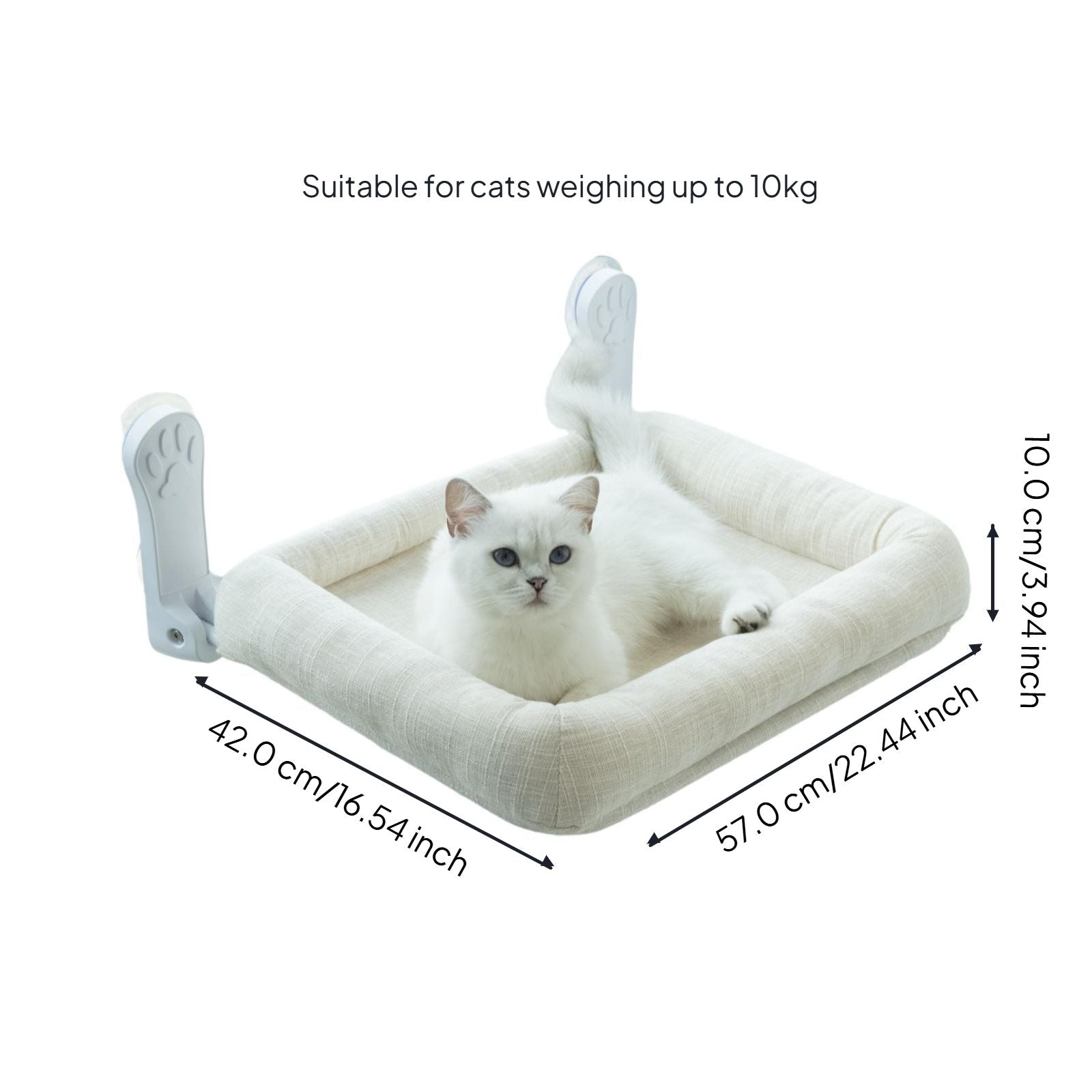 Cat shelf with suction mount.