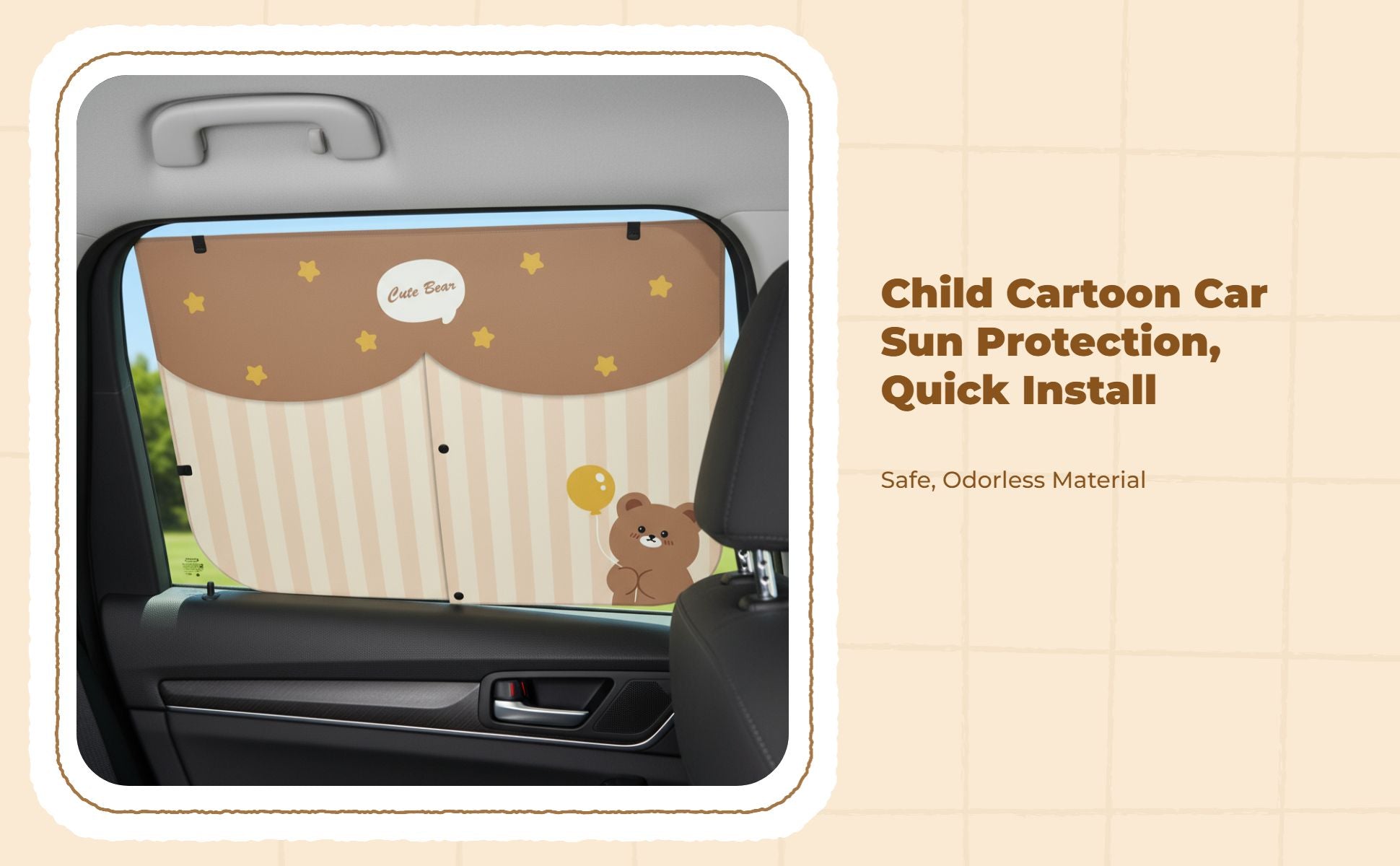 Car window privacy screen, stylish retractable screen, sun protection, privacy, heat insulation, side window shade for infants, universal fit.