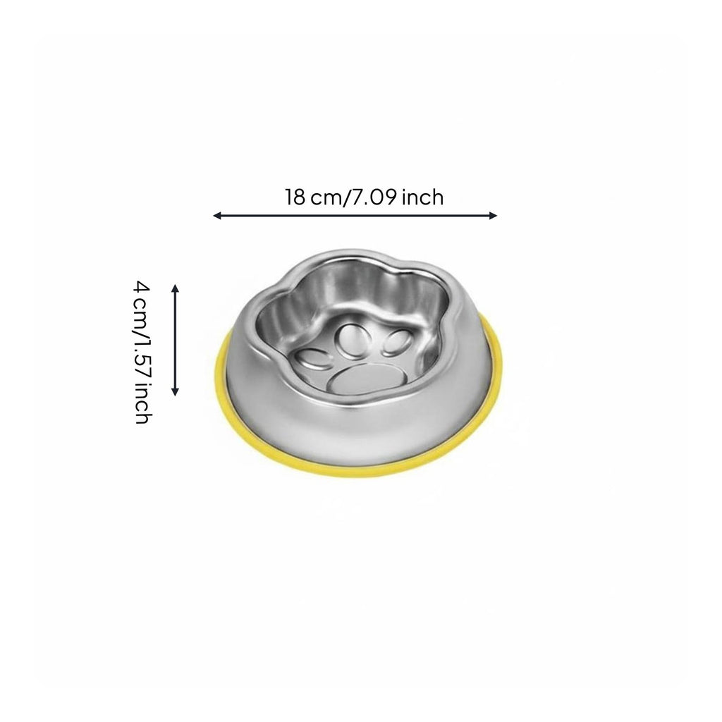 Slow Feeder Pet Bowl Easy to Clean Anti-Choke Dog Bowl Rounded Edges Stainless Steel for Dogs, Kittens