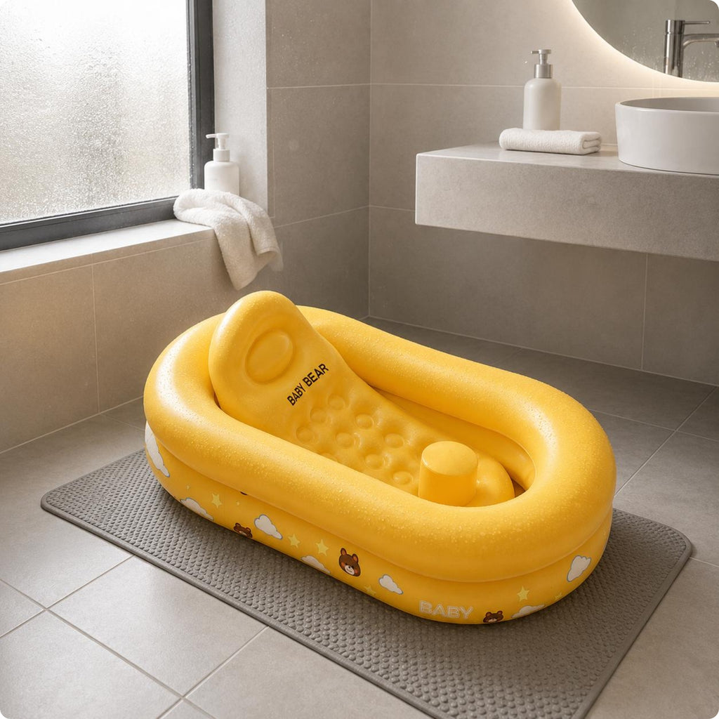 Inflatable Baby Bathtub Printed Inflatable Baby Tub Travel Friendly for Babies