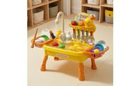 Duck Theme Sink Playset Detachable Legs Electric Faucet Toy Storage Baskets