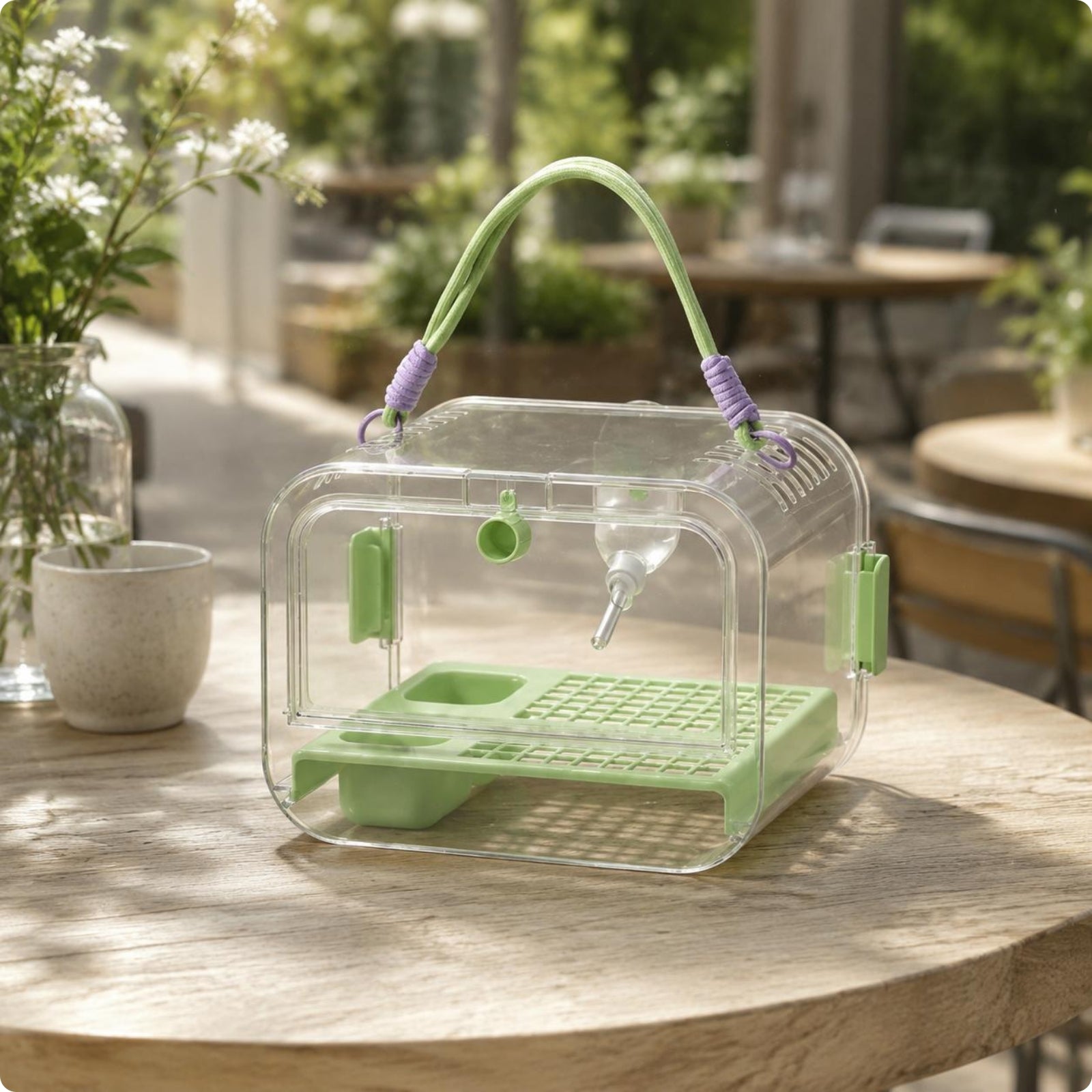 Portable Parrot Carrier Hard Plastic Portable Avian Carrier Carry Handle