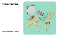 14 Pieces Hand Percussion Assortment Variety Pack Toddler Percussion Playset