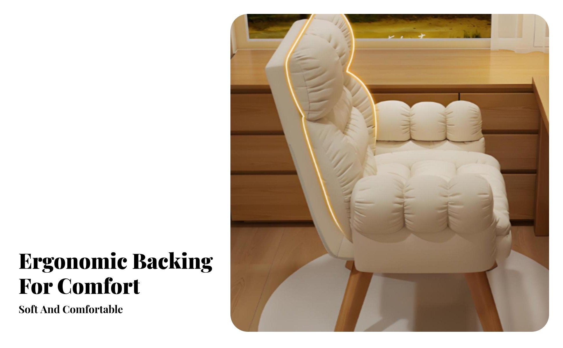Upholstered Rotate Armchair High Spine Support Lounge Chair Thickly Padded Modern & Look for Readers, Homeowners, Bedroom