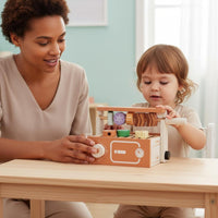 Wooden BBQ Grill Toy Educational Kids Barbecue Playset Early Learning