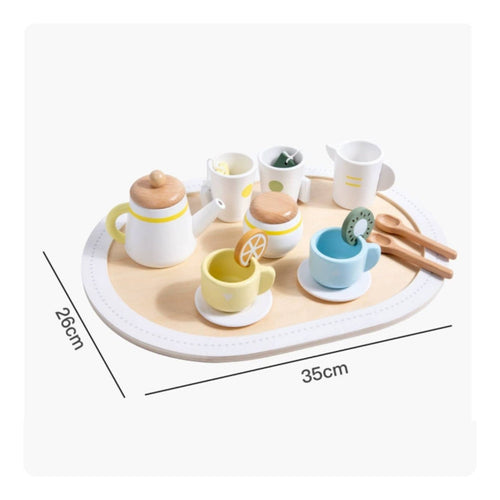 12 Pieces Pretend Tea Party Set Gift Idea Toy Tea Set Small Hands Child Plaything for Girls, Kids, Nursery School