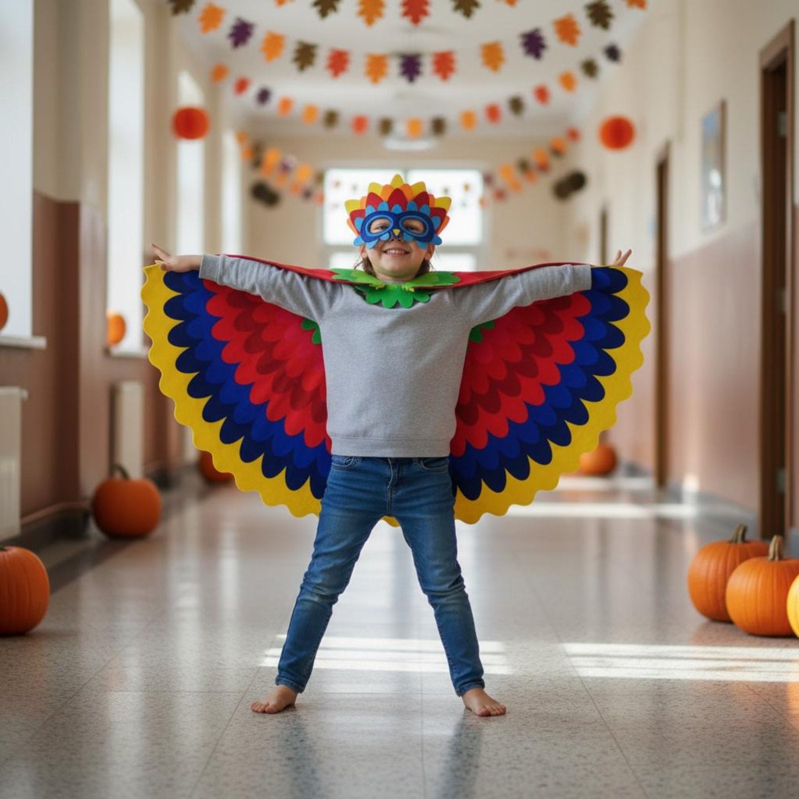 Parrot Cape Capelet Easy to Put on Parrot Costume Lightweight for Halloween