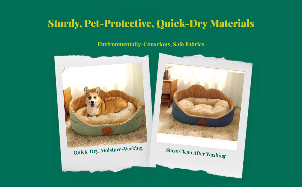 Dog Bed, Removable Cover, Quick-Dry Comfort Mat, Rectangle
