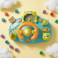 Musical Steering Wheel Toy Fixing Straps Interactive Steering Wheel Toy Plastic