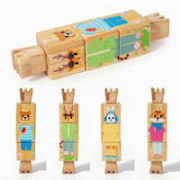 Wooden Rotating Puzzle Toy Fine Motor Rotating Cube Puzzle Hand Coordination