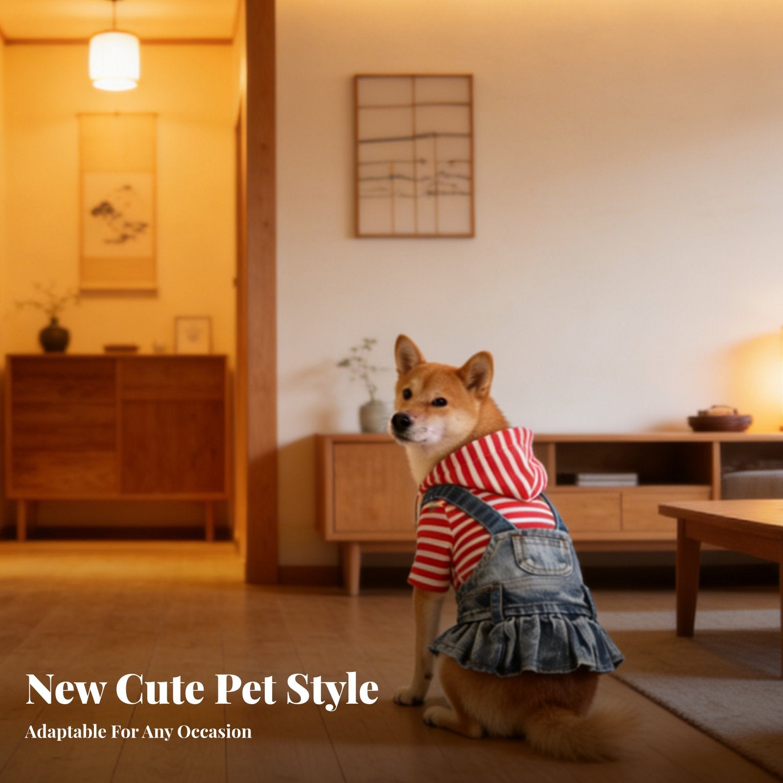 Comfortable Fit Embroidered Denim Pet Skirt Machine Washable Denim Dog Dress Lightweight Material for Dogs, Photo Shoots, Parties, Weddings
