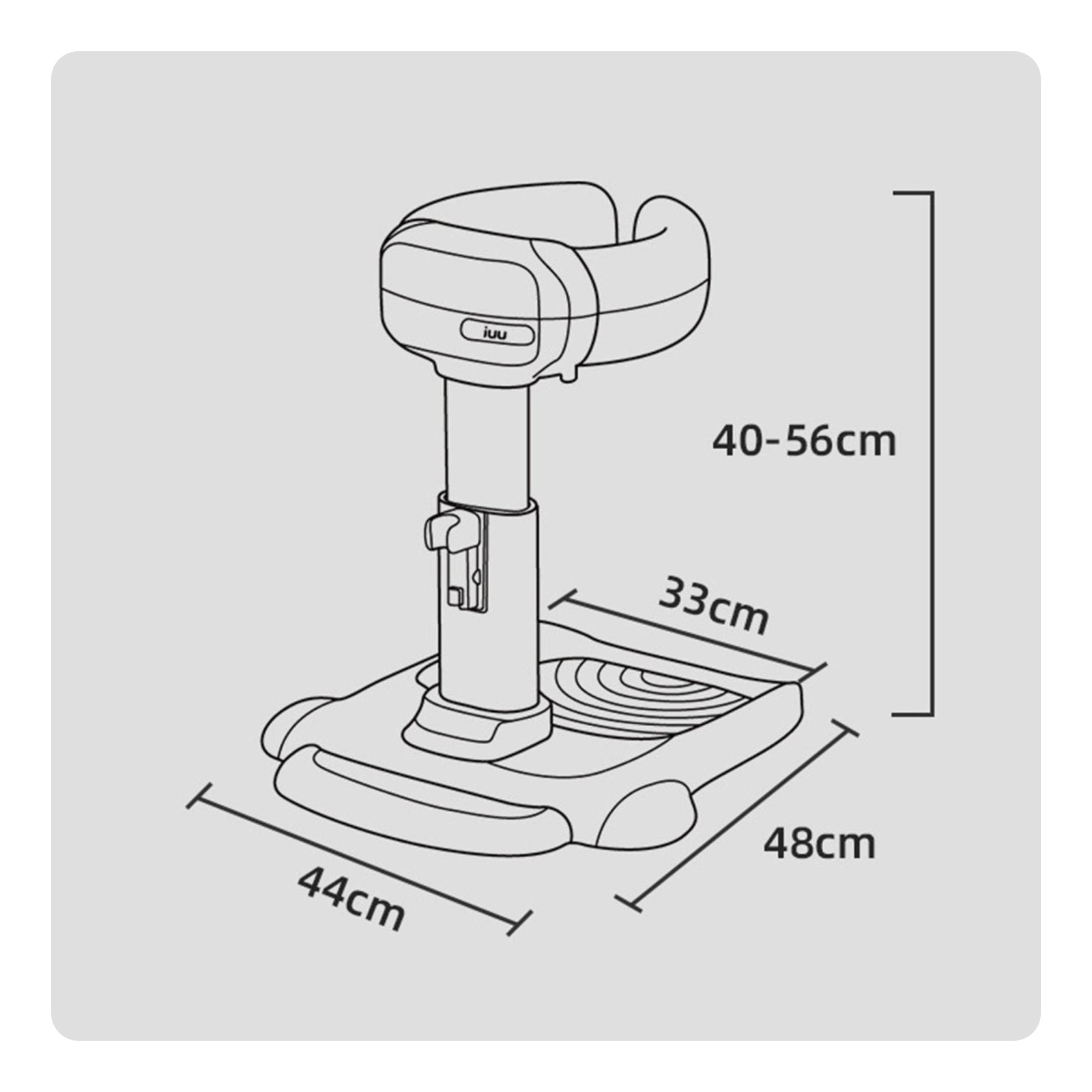 Adjustable Baby Bath Stand Hands-Unrestricted Infant Upright Shower Aid