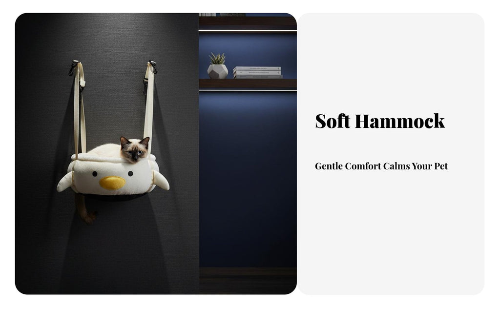 Easy to Hang Hanging Cat Swing Comfortable Round Cat Swing Bed Warm & Cozy Pet Furniture Space Saving for In a Enclosure, Indoors, Living Room, Bedroom