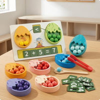 Dinosaur Egg-Shaped Counting Toy Colorful Wooden Counting Toy Color Sorting