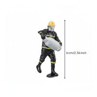 1:32 Fireman Model Photography Prop Fireman Figurine Miniature Scene Accessory