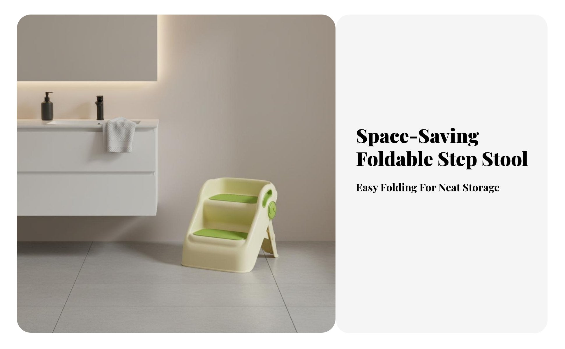 2-Step Toddler Stool Rounded Corners Footstool Promotes Independence for Parents