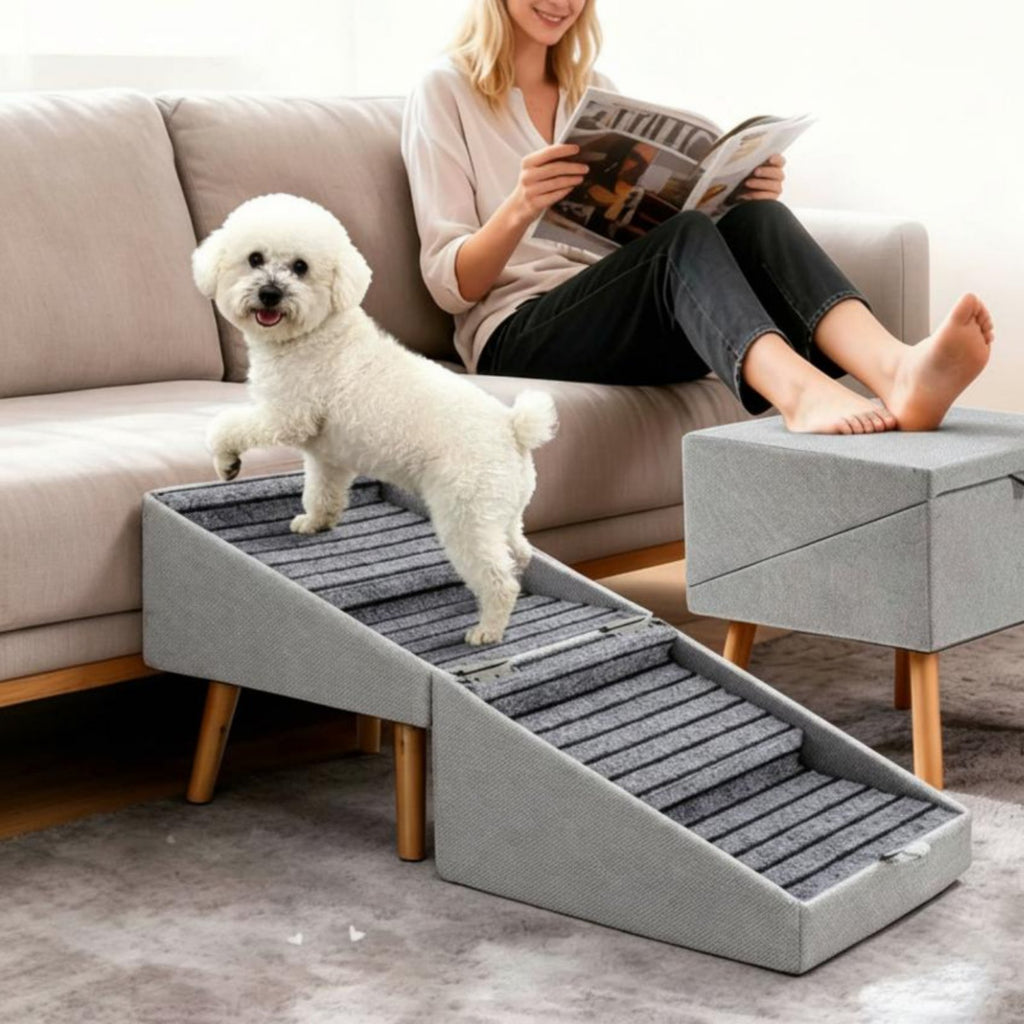 Foldable Dog Stairs Large Size Foldable Pet Stairs Easy to Clean Animal Gear for Young Dogs, Bed, Sofa