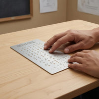 Braille Learning Board Printed Letters Educational Tool Rounded Corners