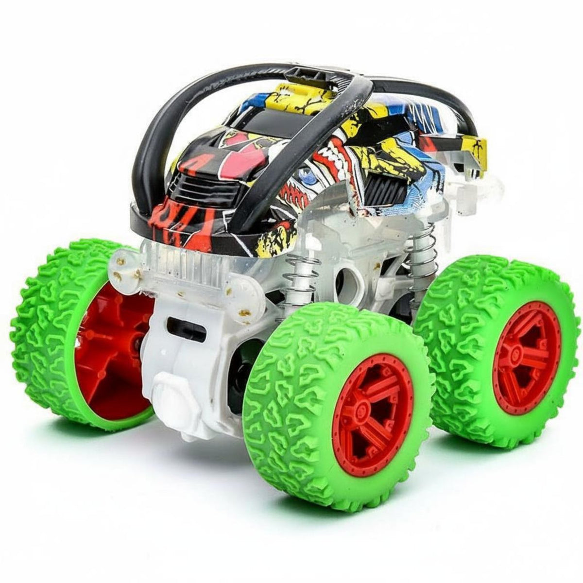 Momentum Powered Toy Car 4-Wheel Drive Push and Go Monster Truck for Indoor