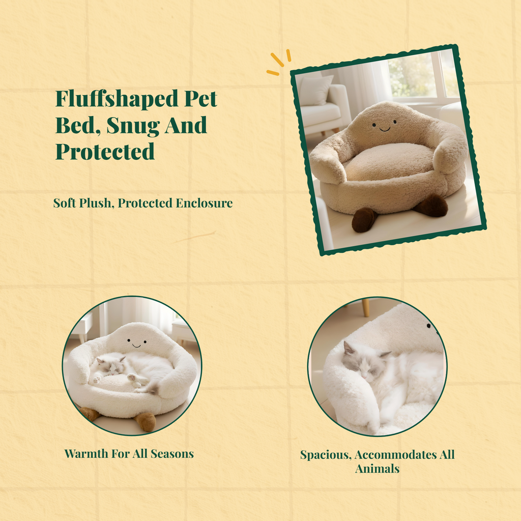 Cat Bed, Calming Plush Sofa, Cozy Indoor Retreat