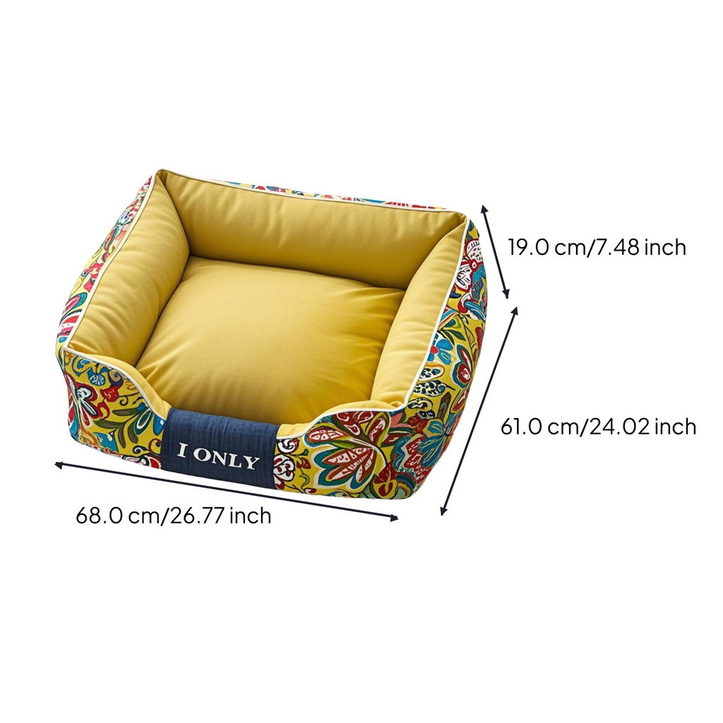 Cotton dog bed with removable cover