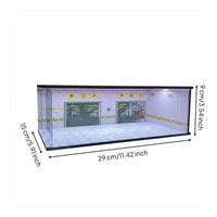 1:64 Garage Diorama with Lights 1/64 Car Display Box Dustproof Diecast Car Display Case for Desk, Shelf