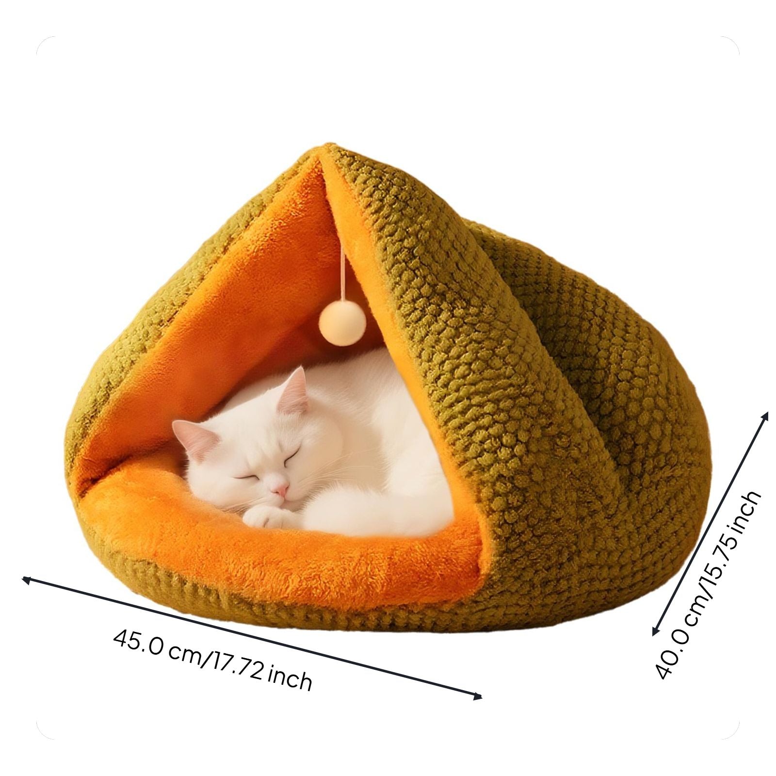 Plush cat bed with washable pad