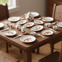 Ceramic Dollhouse Dinnerware Creative Gift Miniature Tea Set Collectible Model Porcelain Dollhouse Dishes for Collectors, Hobbyists