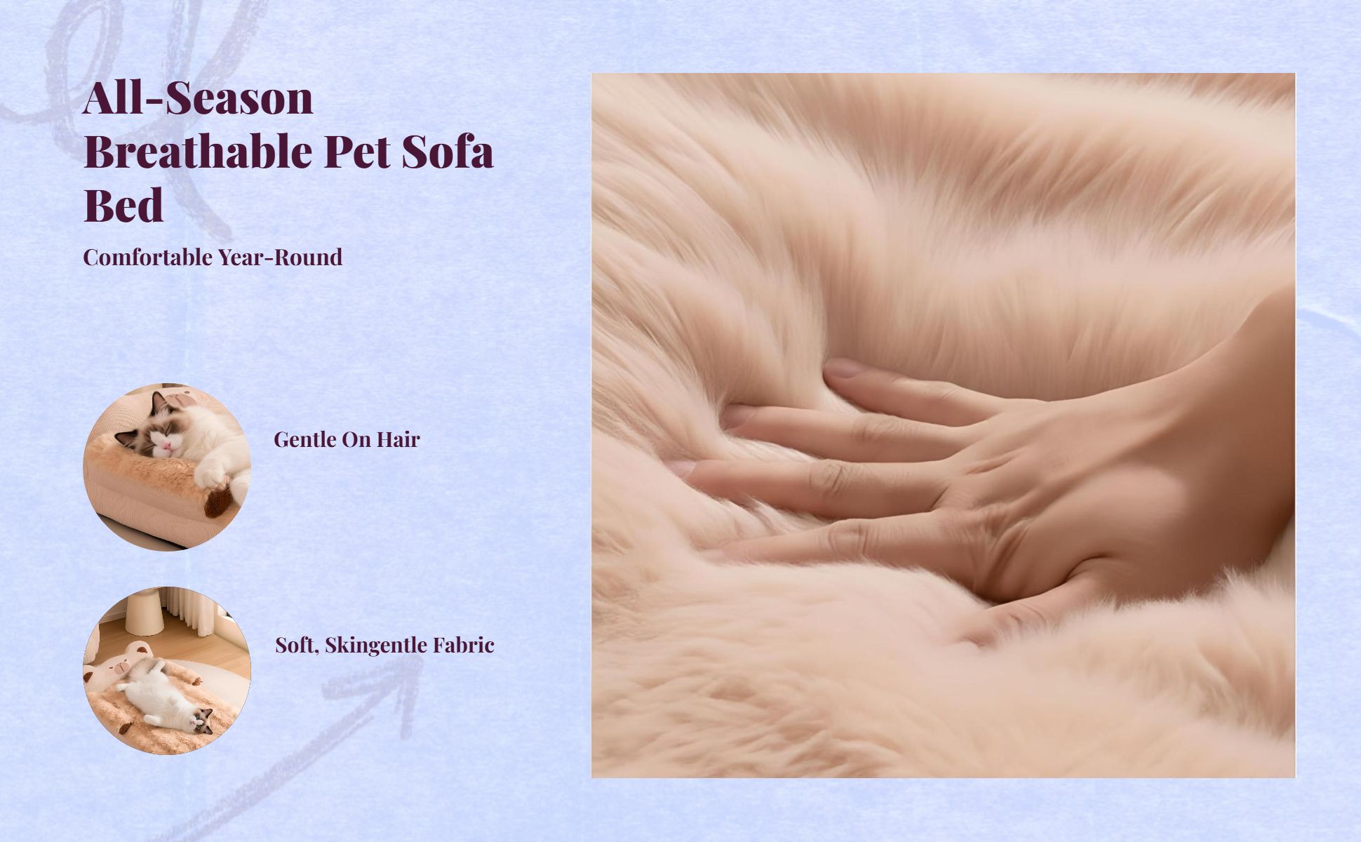 Cat bed with washable cover
