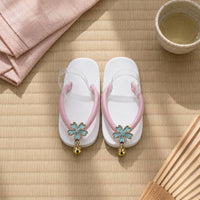 Japanese-Style Doll Sandals Flower Ornament Flat Open-Toe Doll Sandals Golden Chime Charm Toy Accessory
