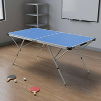Folding Table Tennis Table Space Saving Athletic Gear Carry Handle for Children