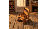 1:12 Scale Chair Slatted Back Wooden Miniature Rocking Chair Decorative