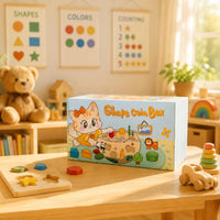 Wooden Shape Sorting Box Stacking Cognitive Toy Box Hand-Eye Coordination