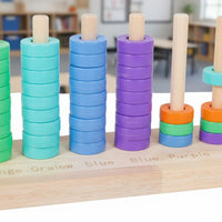 70 Pieces Rainbow Stacking Rings Color Recognition Circle Stacking Toy Fine Motor Skills Rainbow Stacker for Preschoolers, Kindergarten
