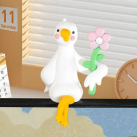 Silly Goose Figurine Cute Lazy Duck Desk Buddy Playful for Car Dashboard
