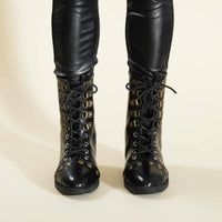Black Short Doll Boots Handmade Doll Boots Metal Eyelets