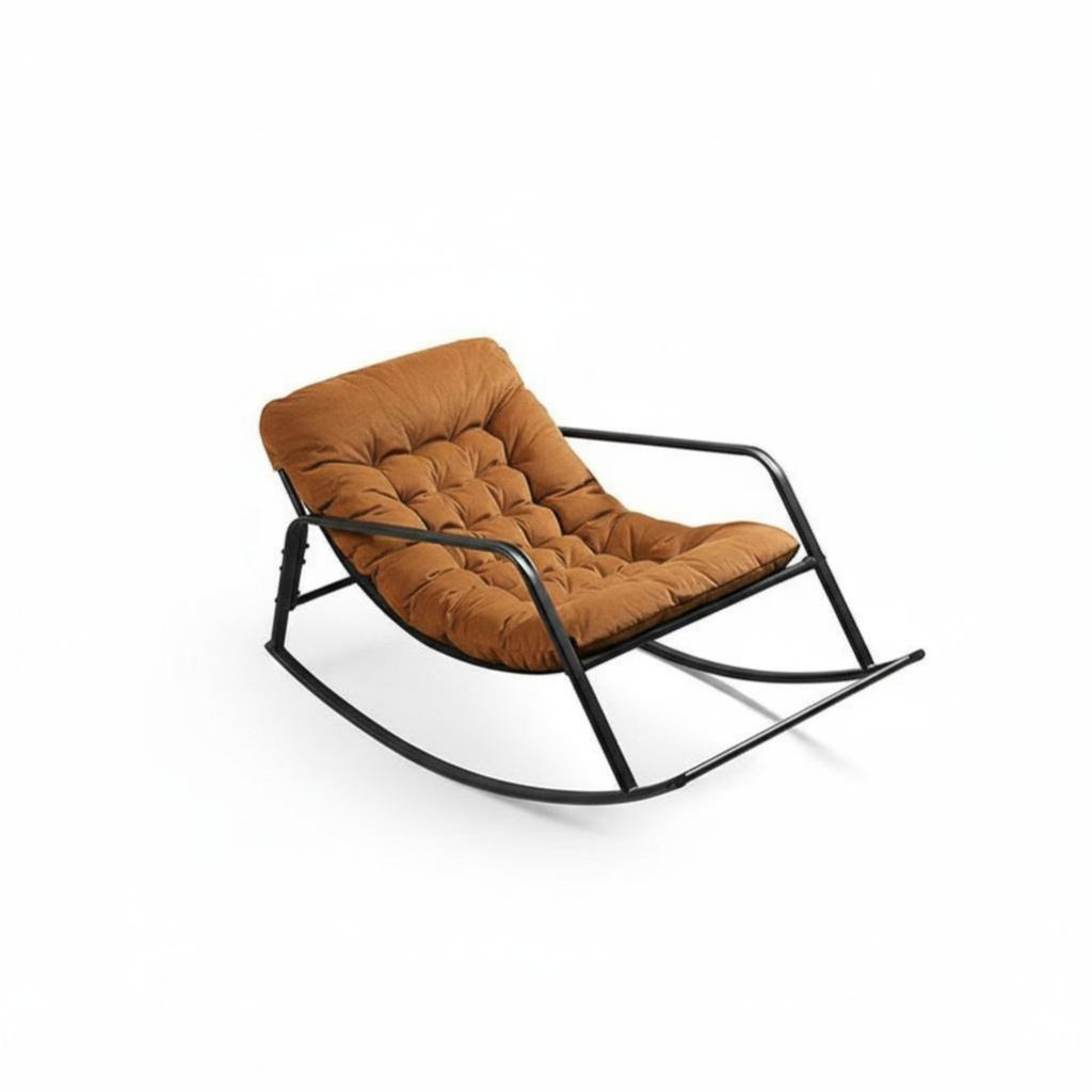 Upholstered Rocking Chair High spinerest Household Furniture Padded Seat Sturdy Frame for New Parents, Book Lovers, Living Room