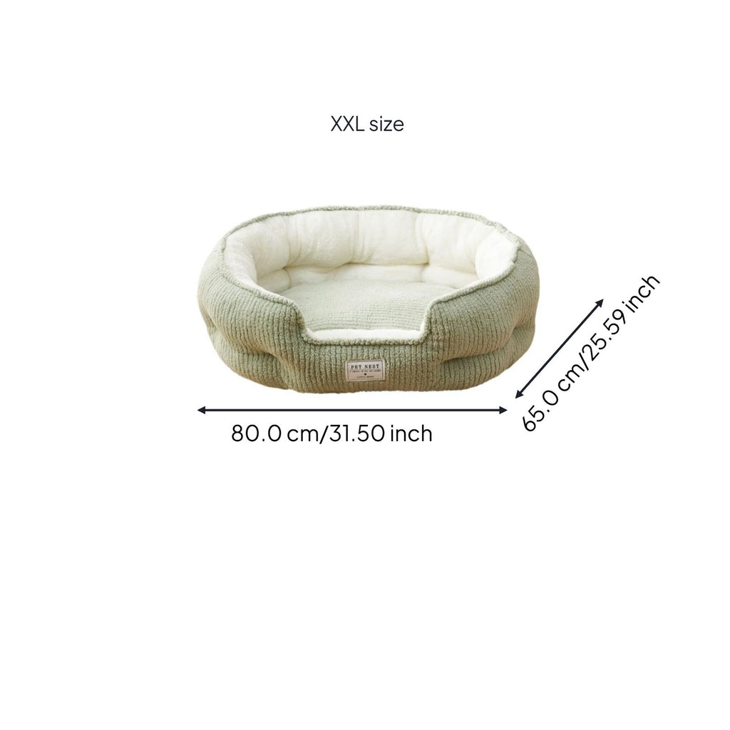 Pet Bed, Cozy Dog & Cat Bed, Plush, Calming, Washable