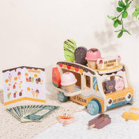 Wooden Ice Cream Truck Encourages Imaginative Play Shape Sorter Food Truck