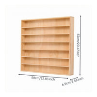 Toy Car Display Rack Natural Wood Partitioned Wooden Cabinet Large Capacity