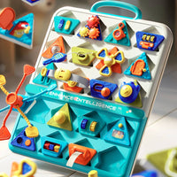 Portable Busy Box Fine Manual Skills Color Learning Activity Board Educational