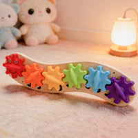 Gear Toy Colorful Wooden Gear Brain-Teaser Montessori for Young Children