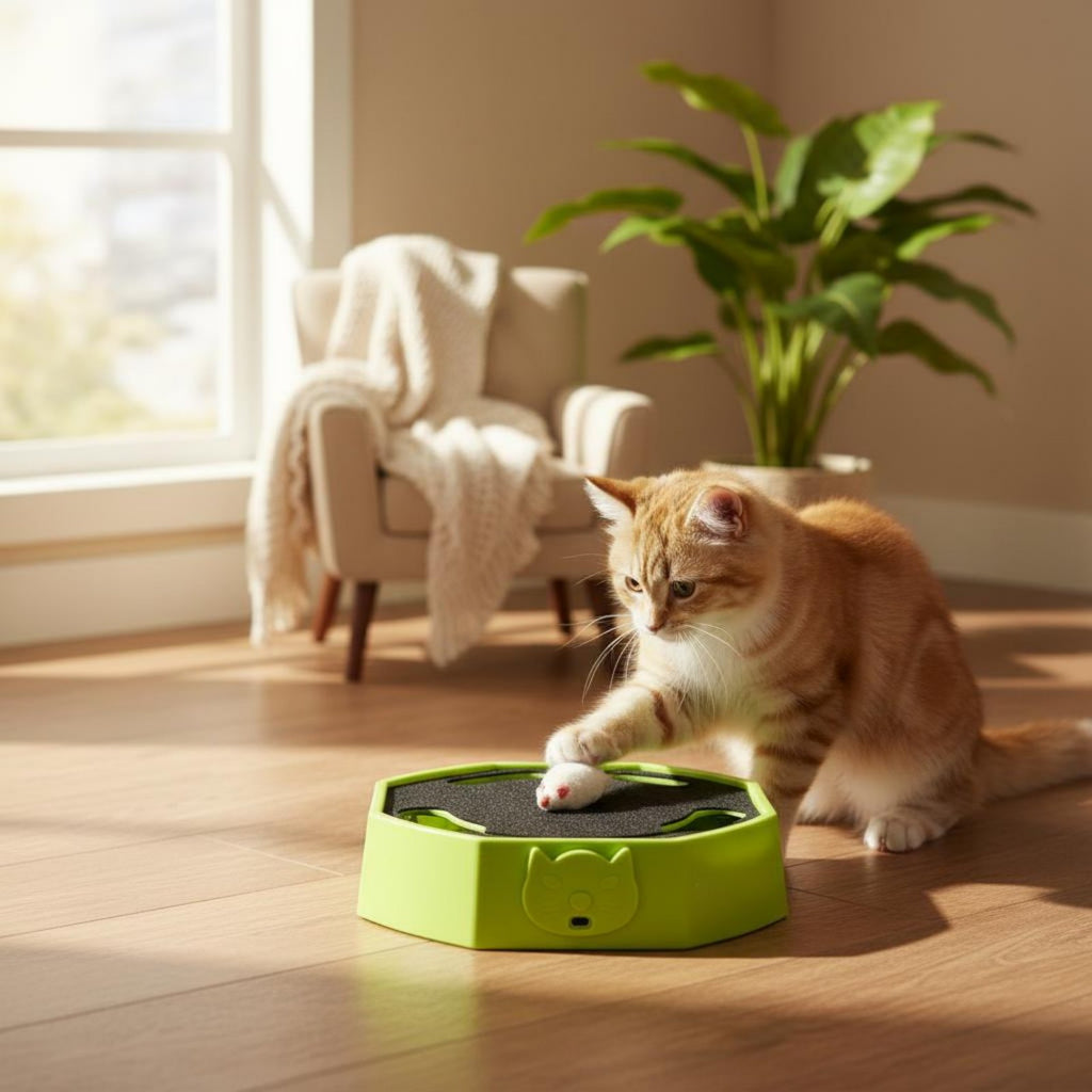 Automatic Chase Toy Relieves Boredom Electric Feline Teaser for Kittens