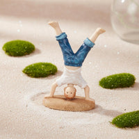 Sandplay Figure Detailed Craftsmanship Handstand Boy Figurine Resin Material Upside down Person Statue for Therapists, Psychology Students