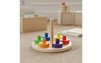 Wooden Hoop Stacker Early Learning Educational Color Matching Toy for Home, Kids